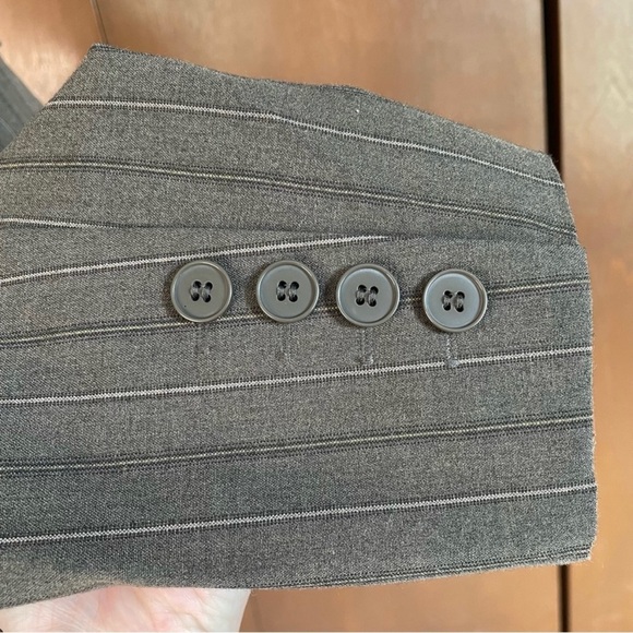 New York & Co Women’s Brown Metallic Gold Striped Blazer Jacket Size 12 - Picture 9 of 13